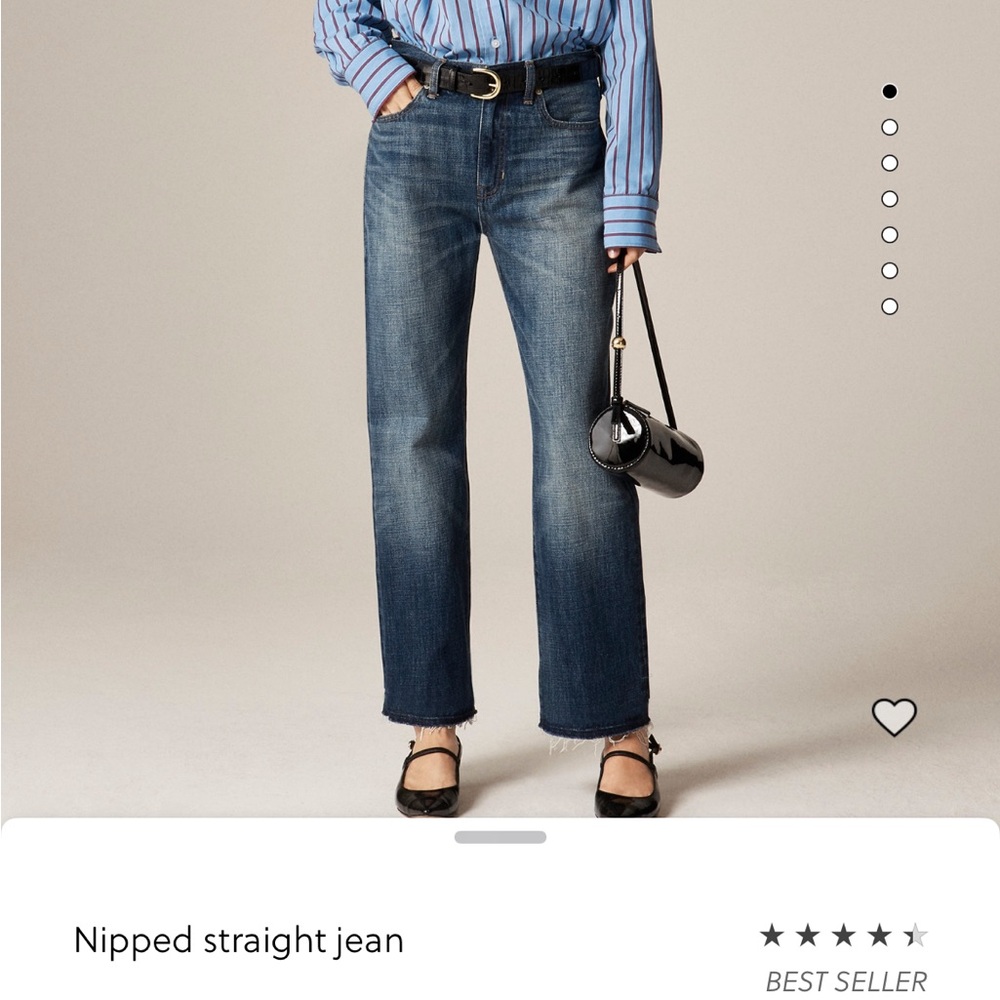J. Crew Dark Nipped Straigh Jean Kate Wash 30